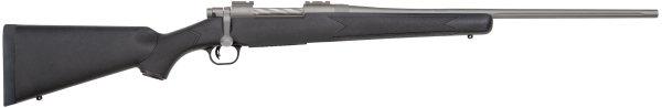Mossberg 28010 Patriot  30-06 Springfield 5+1 22″ Fluted Barrel w/Recessed Match Crown, Cerakote Stainless Steel, Spiral-Fluted Bolt, Synthetic Stock, Drop Box Magazine, Adjustable LBA Trigger