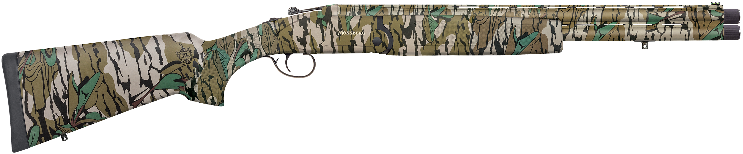 Mossberg 75485 Silver Reserve Eventide Turkey Over/Under 12 Gauge 3.5″ 2rd 20″, Mossy Oak Greenleaf, Synthetic Furniture, Fiber Optic Sight, Ext. Turkey Choke