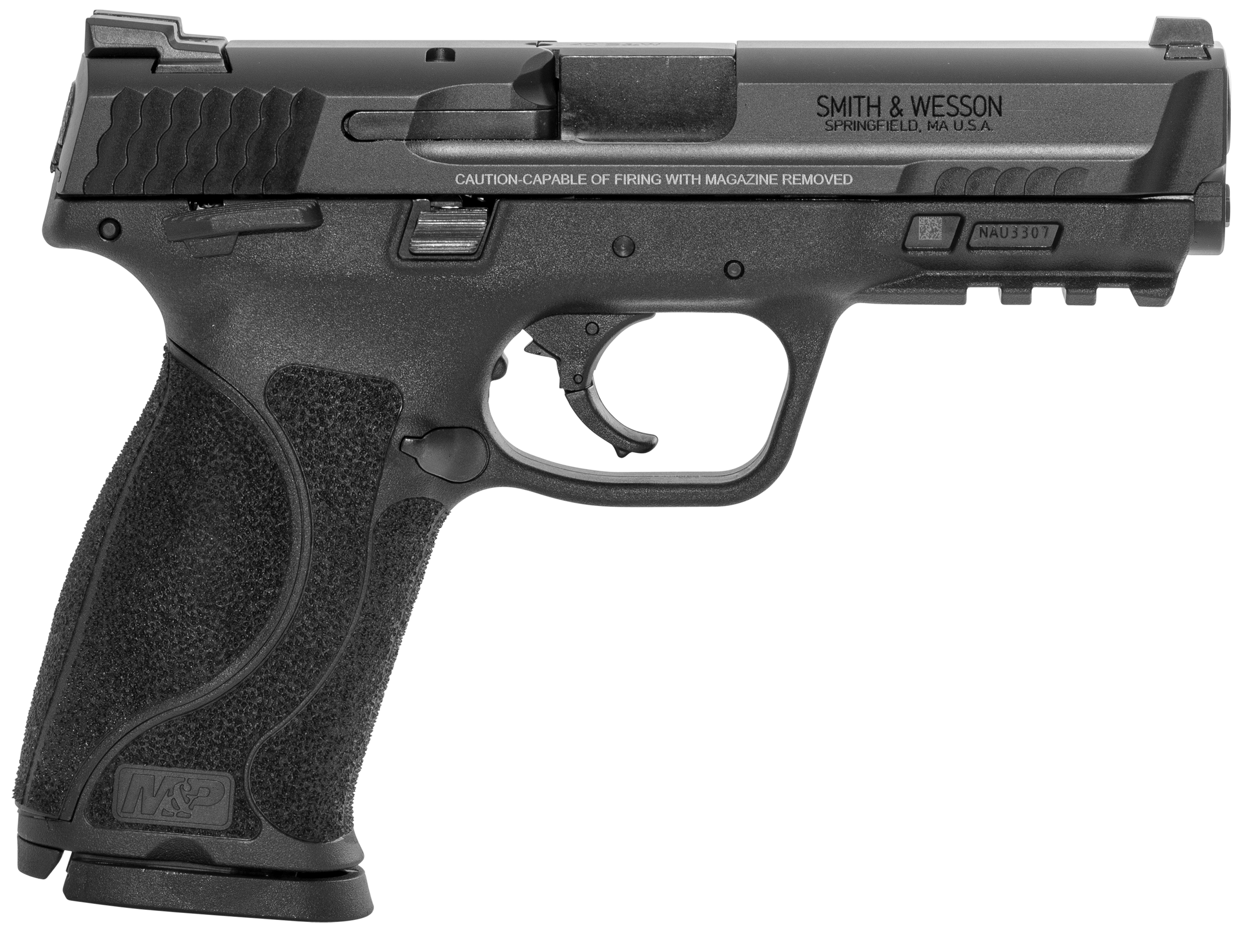Smith & Wesson LE 11647 M&P 40 M2.0 
40 Smith & Wesson (S&W) Double 4.25″ 15+1 Black Interchangeable Backstrap Grip Black Stainless Steel Slide