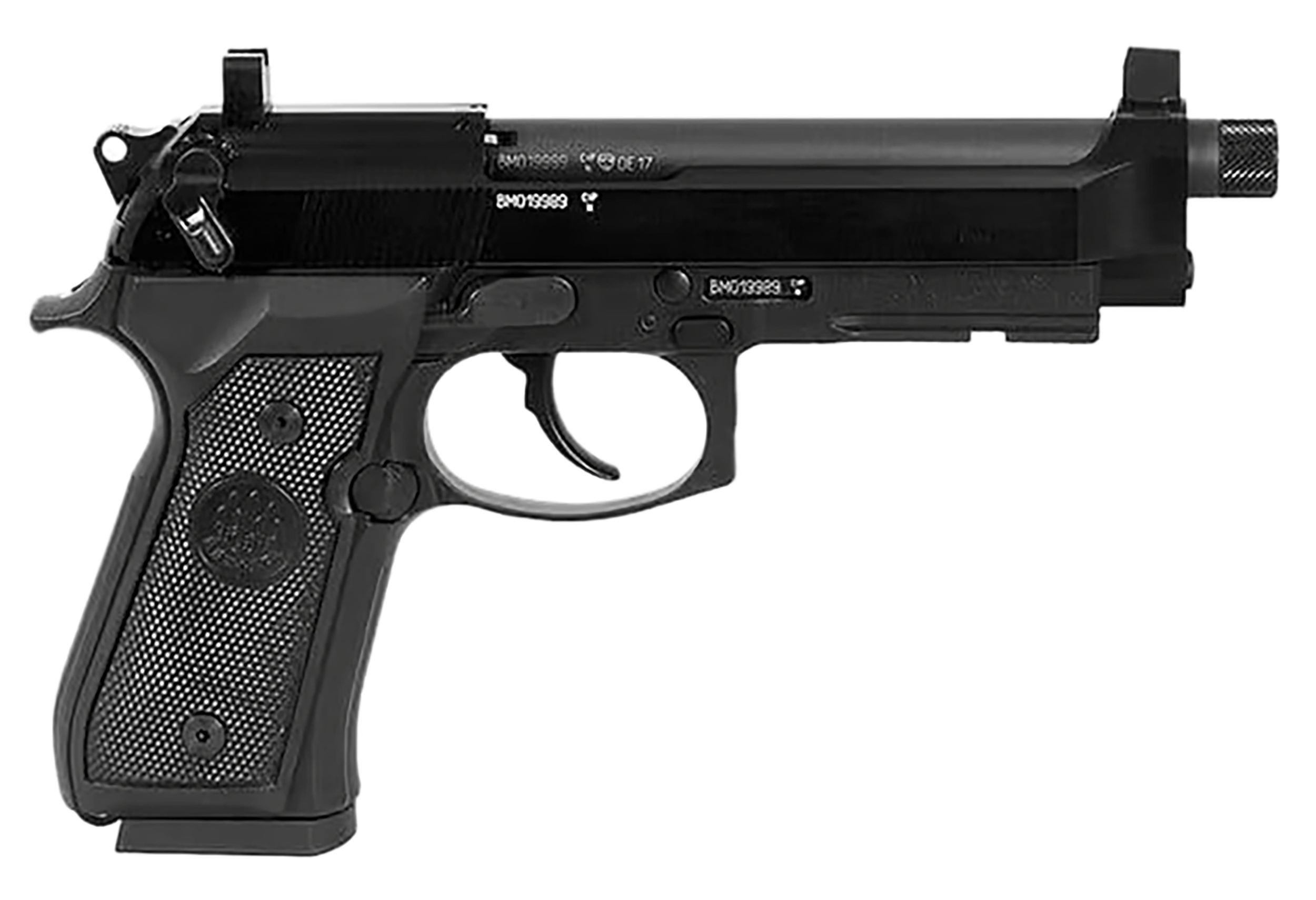 Beretta USA J90A192FSRF19SK 92FSR  22 LR 15+1 5.30″ Steel Threaded Barrel, Black Burniton Serrated Steel Slide & Aluminum Frame w/Picatinny Rail & Beavertail *Features Suppressor Ready Kit